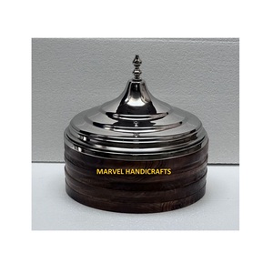 Best Quality Wooden Serving Casserole with Stainless Steel Hotpot | Insulated Food Warmer Handcrafted <b>Dinnerware</b> Cookware <b>Set</b> - Product Image 1