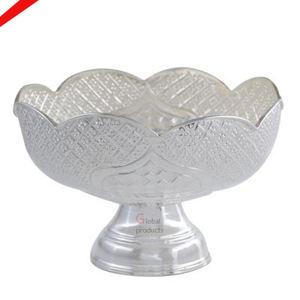 Bol Ramadan fini argent brillant de haute qualité pour servir la salade de fruits - Product Image 3