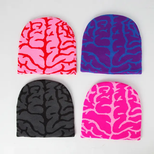 2024 Logo personnalisé en gros hommes bonnets tricotés hiver unisexe 100% bonnet acrylique avec Logos personnalisés - Product Image 3