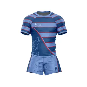 Rugby league promotional shirts sublimation rugby jersey Wolf camo rugby uniform