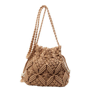 Crochet Cross-border Niche Design Women Spring New Arrival <b>Small</b> Silicone Rope Woven Crossbody Bag Bucket Bag - Product Image 6