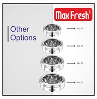 Boîte à épices transparente en acier inoxydable Maxfresh avec 7 compartiments et 1 cuillère, étanche, compatible lave-vaisselle, écologique, de haute qualité