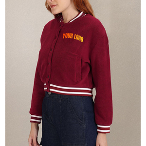 Streetwear veste universitaire pour femmes tendance collège mode letterman bomber manches polaires vêtements d'extérieur élégants brodés personnalisés - Product Image 1