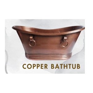 Industrial Ring Handle Copper <b>Bathtub</b> Solid Handcrafted Tub Heavy-Duty Design <b>for</b> Boutique Hotels & Luxury Loft Renovations. - Product Image 6