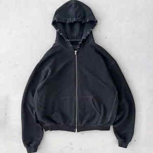 Servicio OEM logotipo personalizado suelta de gran tamaño lavado con ácido sudaderas con capucha hombres diseño Vintage liso teñido estilo de calle hombres sudaderas con capucha 2025 - Product Image 4