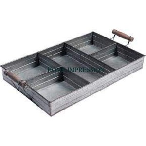 Plateau en métal galvanisé conçu à chaud cuisine Table à manger assiettes décoratives filles maquillage plateau de rangement sécurité alimentaire ustensiles faits à la main - Product Image 6