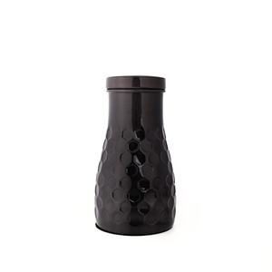 Bouteille d'eau élégante et élégante en cuivre, pot de chevet pour le stockage, pots de chambre à coucher, décoration de bureau, diamant noir, fabriqué à la main 950ml - Product Image 1