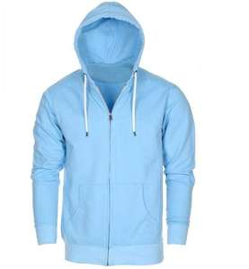 High MOQ Premium Sky Blue Zip Up Hoodie Unisex Cotton <b>Sweatshirt</b> Bulk Wholesale <b>for</b> USA <b>UK</b> EU Market - Product Image 1