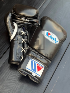 Pro Winning Leather Boxing <b>Gloves</b> Hand Grips Martial Arts Training Lace-Up Thick 4-Layer Padding Breathable Moisture Wicking - Product Image 2