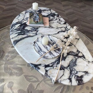Designer fatto a mano Calacatta Viola in marmo organico a forma di uovo tavolino stile <span class=keywords><strong>arte</strong></span> <span class=keywords><strong>contemporanea</strong></span> design centrotavola mobili - Product Image 1
