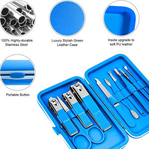 Kit de manicura de uñas con revestimiento de color azul Cuchillas afiladas Cortaúñas y kit de limas de uñas para usos de manicura y pedicura - Product Image 5