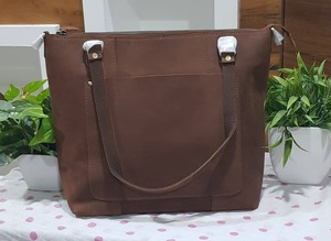 Genuine Leather Tote Bag <b>for</b> Women Anniversary Gift with Button <b>for</b> Autumn Winter and <b>Spring</b> Huge <b>Sale</b> - Product Image 3