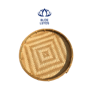 Panier en bambou fait à la main, panier plat de rangement en bambou - Product Image 1