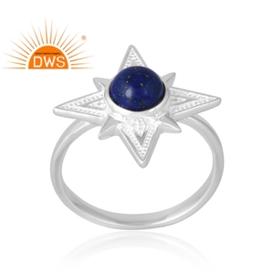 Latest Selling <b>925</b> Sterling <b>Silver</b> Natural Lapis Gemstone <b>Ring</b> Custom Jewelry Manufacturer Classic Collection - Product Image 1