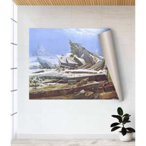 Tableau sur toile imprimé élégant « The Polar Sea » de Caspar David Friedrich, affiche enroulable - Product Image 1