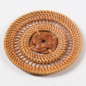 <b>Set</b> of 6 Rattan <b>Coasters</b> and <b>Holder</b> for Drinks Cup Placemat Saucer Tableware Placemats Wholesale - Product Image 3