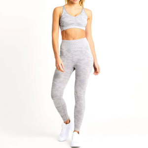 Custom Color Comfortable Spandex Polyester Women's <b>Yoga</b> <b>Set</b> Latest Design with Breathable Solid Pattern - Product Image 1