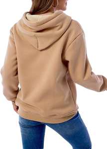 Sweat-shirt à capuche pour femme, imprimé, design personnalisé, hiver, doublure en sherpa, polaire, 100% coton, tricoté, surdimensionné, OEM, vente en gros - Product Image 5