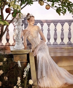 ชุดแต่งงานคอวี2023เซ็กซี่ชุดนางเงือกแบบสายลูกไม้หางยาว2 in 1ประดับด้วยลูกปัด TNBPno18ทำด้วยมือ - Product Image 5