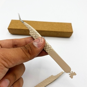 2025 nouveau Design japonais en acier inoxydable diamant Grip Logo personnalisé pince à épiler d'extension de cils avec nœud Nude Volume pince à épiler - Product Image 2