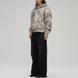 เสื้อฮู้ดซิปแบบหนา ลายพรางล่าสัตว์ เสื้อฮู้ดสตรีทแวร์แบบสั่งทำพิเศษ พิมพ์ลายพรางต้นไม้ดิจิทัลทั่วตัว เสื้อฮู้ดลายพรางสำหรับผู้ชาย - Product Image 1