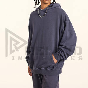 Sudadera con Capucha Morada Lavada al Ácido para Hombre, Gruesa, 100% Algodón, Talla Grande, Invierno, Forro Polar, Estilo Urbano - Product Image 3