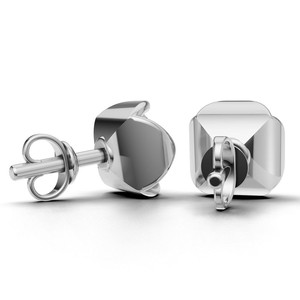 Boucles d'oreilles clous en diamant de laboratoire certifié IGI, taille ronde, monture closée, en or 18 carats, avec fermoir à vis - Product Image 3