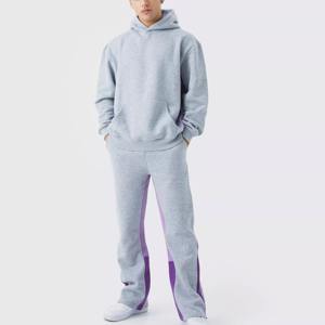 Chándal de algodón 100% personalizado para hombre y mujer, Sudadera con capucha desgastada lavada, pantalones de chándal lavados a la piedra - Product Image 1