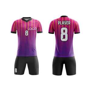 Conjunto de camisetas y pantalones cortos de fútbol con logotipo de equipo personalizado, uniformes deportivos de secado rápido para adultos y niños, venta al por mayor - Product Image 5