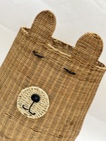 Prix usine écologique moderne multi-usages enfants organisateur élégant en forme d'animal tissé à la main en rotin naturel panier de rangement