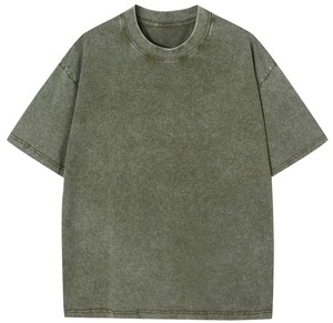 <b>Oversized</b> Cotton <b>T</b>-<b>Shirt</b> Men Solid Color Washed O-<b>Neck</b> Short Sleeve Casual Loose Fit Regular Length - Product Image 4
