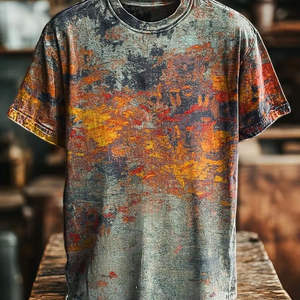 T-shirt d'été en tricot à manches courtes pour hommes, impression numérique, mode décontractée, style multiple, tissu doux, tenue de rue - Product Image 1