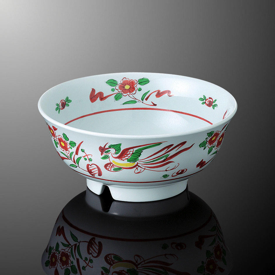 ชามลายดอกไม้ลึก