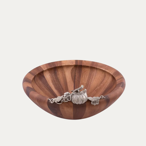 Bol rond en bois fait à la main avec rebord perlé en métal Vaisselle écologique élégante pour plateau de bol de service à dessert de mariage - Product Image 4