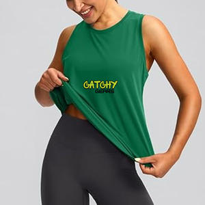 T-shirt de sport à col en V grande taille pour femmes respirant à manches courtes hauts d'entraînement serrés pour Yoga Gym Running-Technique lavée - Product Image 1