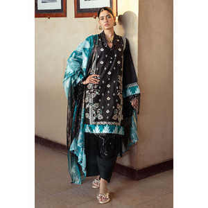 Ensemble 3 pièces en soie Dobby brodée avec bordures et dupatta Zari, tenue indienne douce pour les festivals FE-52064 - Product Image 6
