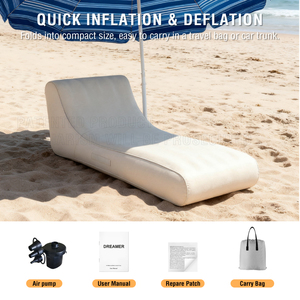 Chaise flottante gonflable de nouvelle conception Chaise longue de <span class=keywords><strong>piscine</strong></span> extérieure en <span class=keywords><strong>PVC</strong></span> avec housse en tissu amovible Chaise longue de soleil pliable portable - Product Image 4