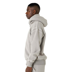 Zipper Casual Solid 100% Cotton Sweatsuit Trendy Style Customized Logo Printing Comfortable Breathable Hoodies <b>Sweatpants</b> <b>Set</b> - Product Image 4