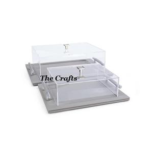 Ensemble de plateaux de service en acrylique et fer, design attrayant et nouveau, trois plateaux de qualité supérieure, logo personnalisable pour restaurant, hôtel - Product Image 5