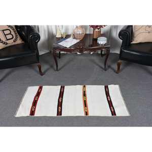 Alfombra turca Vintage estilo clásico blanco 17 pies X 43 pies área grande Seagrass lana Patchwork patrón para habitación de adolescente pasillo látex - Product Image 2