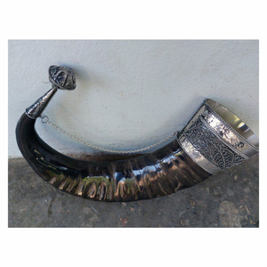 Corne à boire viking naturelle de qualité indienne, artisanale, écologique, de luxe, design haut de gamme, objet décoratif, artisanat naturel, Marco - Product Image 3