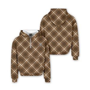 Pull-over surdimensionné personnalisé à demi-fermeture éclair de couleur unie avec poches à capuche pour hommes sweat à capuche de haute qualité thermique décontracté sport sweat à capuche uni - Product Image 4