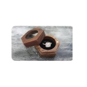 Boîte de rangement en bois vente chaude bonne qualité boîte de bague de fiançailles en bois pour proposition mariage Mini boîte à bagues à bijoux en bois de noyer - Product Image 6