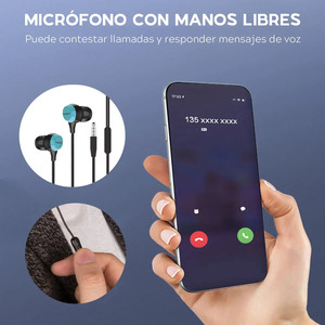 Auriculares con cable para teléfono celular con micrófono, manos libres - Colores surtidos - Product Image 2