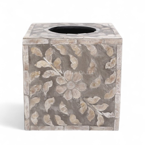 Caja de Pañuelos de Nácar de Lujo al por Mayor, Elegante Caja de Pañuelos de Nácar al por Mayor, Decoración del Hogar con Incrustaciones de Concha Hechas a Mano - Product Image 2