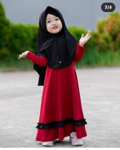 Elegante vestido de baile 2024 Abaya vestido modesto para niños mejor calidad y precio de fábrica cintura natural para trajes de hija - Product Image 3