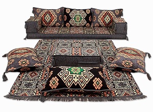 Ensemble complet de canapé de sol arabe pour salon 11 pièces, 28 danses avec éponge, épaisseur du coussin 20cm - Product Image 4