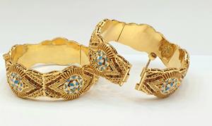 Venta al por mayor 24K chapado en oro brazaletes de latón inoxidable de alta calidad elegante joyería de moda pulseras - Product Image 3