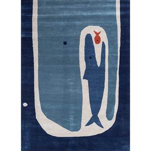 Alfombra de Lana y Viscosa Azul Confeti, Tejida a Mano, Estilo Clásico, 9x12, Tejido Plano, para Sala de Estar, Hogar y Pasillo - Product Image 1