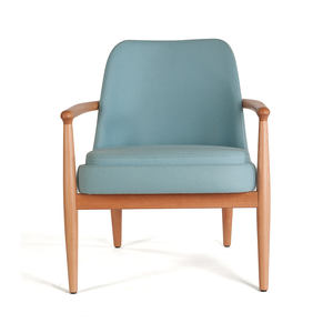Sillón Rondic de Tela Verde con Patas de Madera, Diseño Minimalista, Asiento Tapizado Cómodo para Sala de Estar, Muebles para el Hogar - Product Image 3